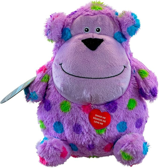 Hero - Chuckles Bellies - Polka-Dotted Monkey Plush Dog Toy - Dog Squeaky Toys - Durable Stuffed Animal with 3 in 1 Squeaker