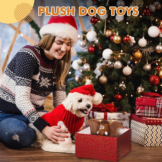 Interactive Plush Dog Squeaky Toys Fun Puppy Toy with Crinkle Paper for Interactive Chew and Play Beat Boredom with This Dog Puzzle Toy for Small Medium Large Dogs