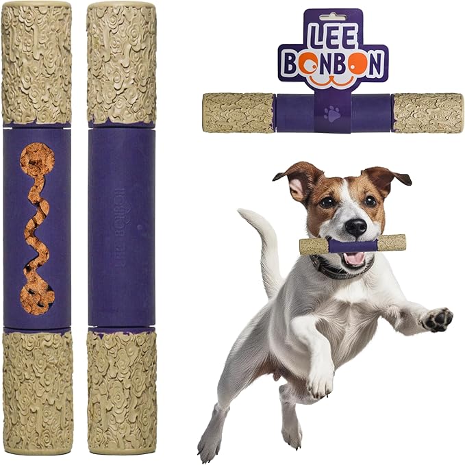 Indestructible Dog Chew Toy – Tough Rubber Stick for Aggressive Chewers, Safe & Treat-Fillable, Teething Toy for Large Breed & Puppies