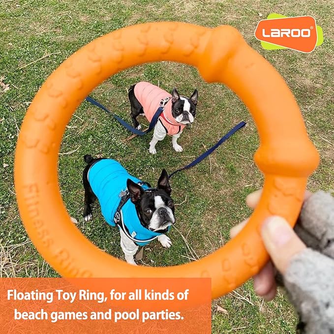LaRoo Dog Flying Ring Toys, Floating Flying Dog Disc Toys, Summer Pet Training Outdoor Durable Chew Toys for Medium and Large Dogs