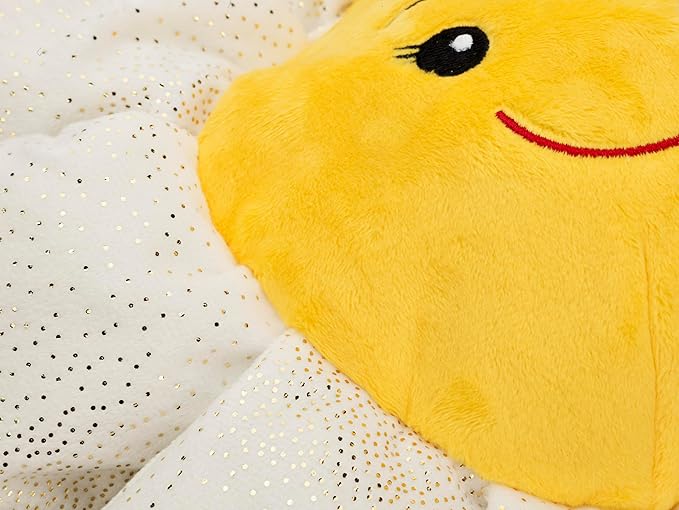 Flourish Pets 3 in 1 Multi-Layer Chew Toy for Active Dogs | Non-Toxic BPA Free Double Stitched Soft Fabric Exterior Dog Toys | Long-Lasting Dog Plush Toys - Large White Daisy 17"