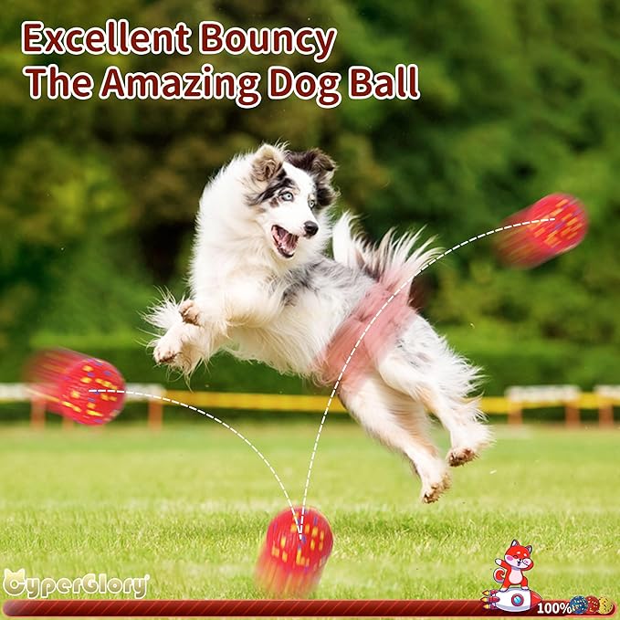 3 Pack Indestructible Dog Tennis Balls for Aggressive Chewers: Interactive Pet Toys, Herding and Jolly Ball for Dogs, Durable, Bouncy, and Water Toy Fetch Balls (Red, Yellow,Blue)