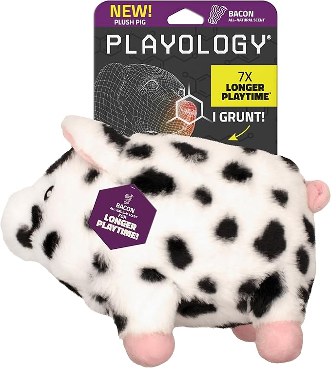 Playology Plush Toys for Dogs | Stuffed Animal Pig | Pork Sausage Scented Toy for Large Dogs