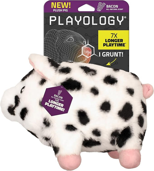 Playology Plush Toys for Dogs | Stuffed Animal Pig | Pork Sausage Scented Toy for Large Dogs