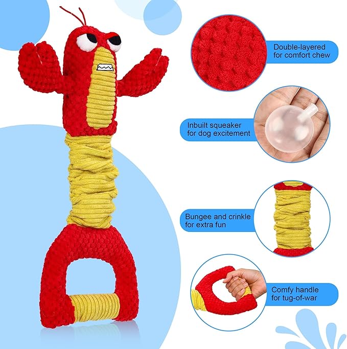IOKHEIRA Dog Toys for Aggressive Chewers-Dog Toys for Large Dogs, Tough Durable Indestructible Dog Toys, Big Dog Chew Toys and Large Breeds, Lamb chop Dog Toy(Red)
