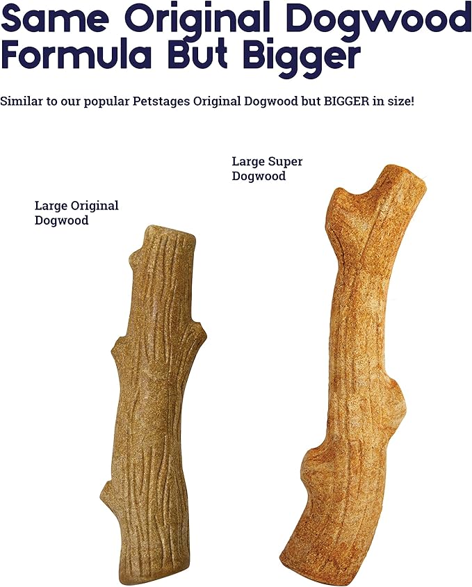 Petstages Outward Hound Super Dogwood Durable Dog Chew Toy, Small - Long Lasting Chew Sticks Made of Natural Wood - USA Made