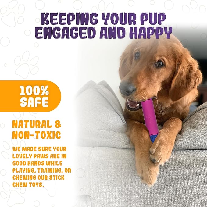 Indestructible Dog Chew Toy – Tough Rubber Stick for Aggressive Chewers, Safe & Treat-Fillable, Teething Toy for Large Breed & Puppies