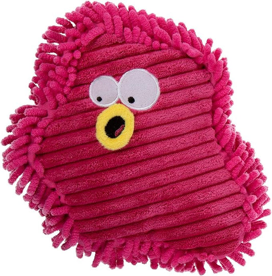 goDog PlayClean Germs Squeaky Plush Dog Toy with Odor-Eliminating Essential Oils, Chew Guard Technology - Pink, Large