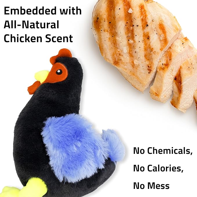 Playology Plush Toys for Dogs | Stuffed Animal Hen | Chicken Scented for Medium Dogs
