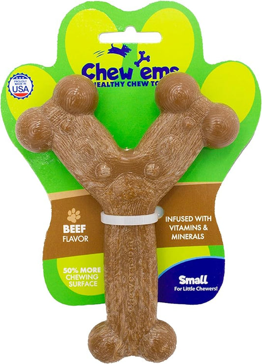 Chew'ems Durable Chew Toys for Small Dogs, Long-Lasting & Flavorful Chew Dog Toys, Small Dog Breeds | Beef-Flavored