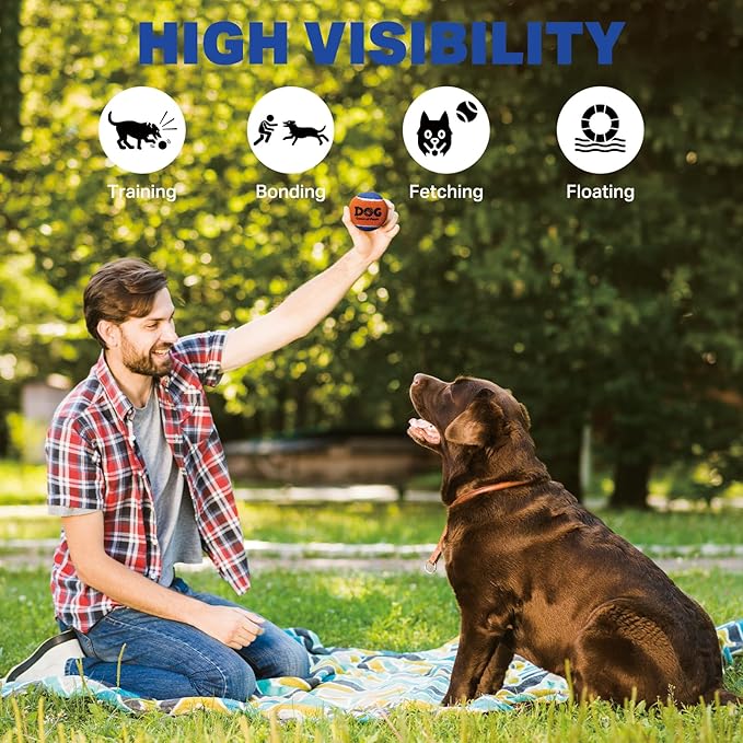 AMA SPORT Squeaky Tennis Balls for Dogs 2.0" Small Dog Tennis Balls for Throwing and Fetching Dog Toys for Training, Exercise, High Bouncing 4 Pack (Orange Light Blue)