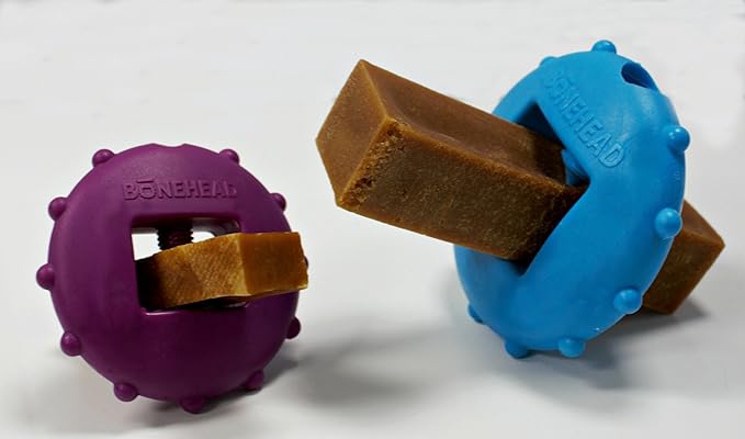 Himalayan Dog Chew Bonehead, Small Dog Chew Holder, Secures Yak Chews and Bully Sticks, Durable Nylon Dog Treat Holder, Safe Chew Toy for Puppies and Small Dogs, Safe Chewing Accessory, 1 Dog Toy