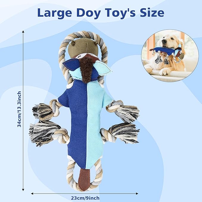 IOKHEIRA Dog Toys for Aggressive Chewers,Tough Indestructible Dog Toys,Squeaky Toys for Large Dogs,Durable Chew Toys-Donkey, Navy Blue