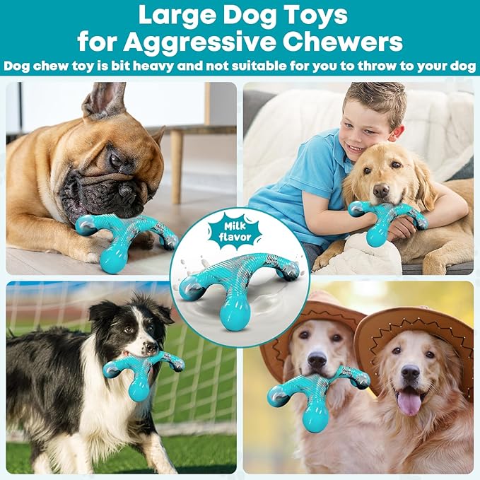 Dog Chew Toy for Aggressive Chewers, Indestructible Tough Dog Toys for Large/Medium/Super Chewer Dogs