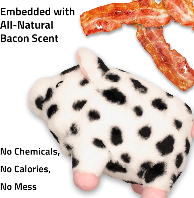 Playology Plush Toys for Dogs | Stuffed Animal Pig | Pork Sausage Scented Toy for Large Dogs