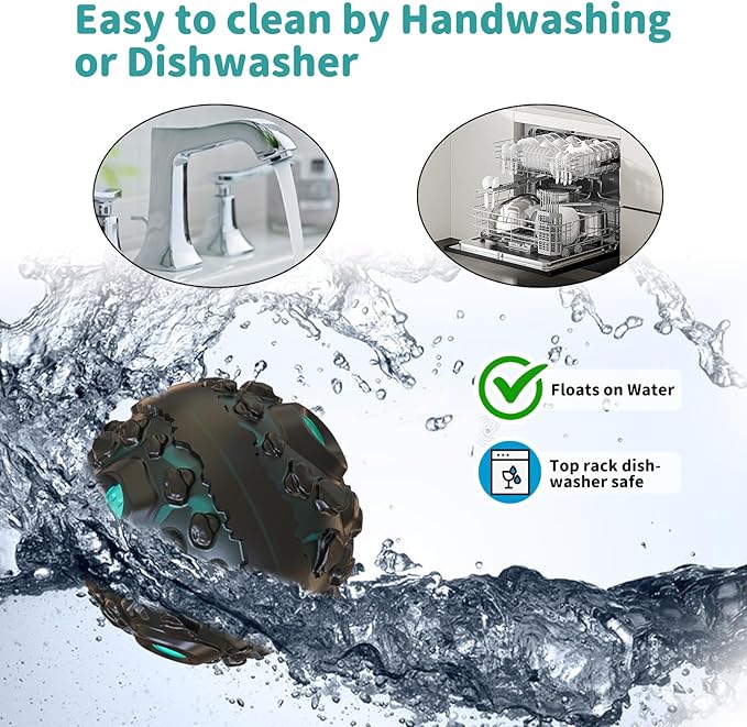 Dog Ball for Aggressive Chewers - Interactive Dog Toy Balls Fun Squeaky Sound to Keep Them Busy, Durable for Small Medium Large Breeds, Rubber Pet Chew Toys, As Seen on TV, Black & Lake Blue