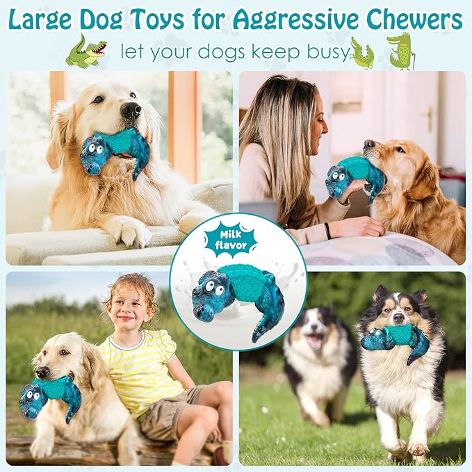 Dog Chew Toys for Aggressive Chewers - Tough Dog Toys for Medium/Large/Super Chewers Dogs
