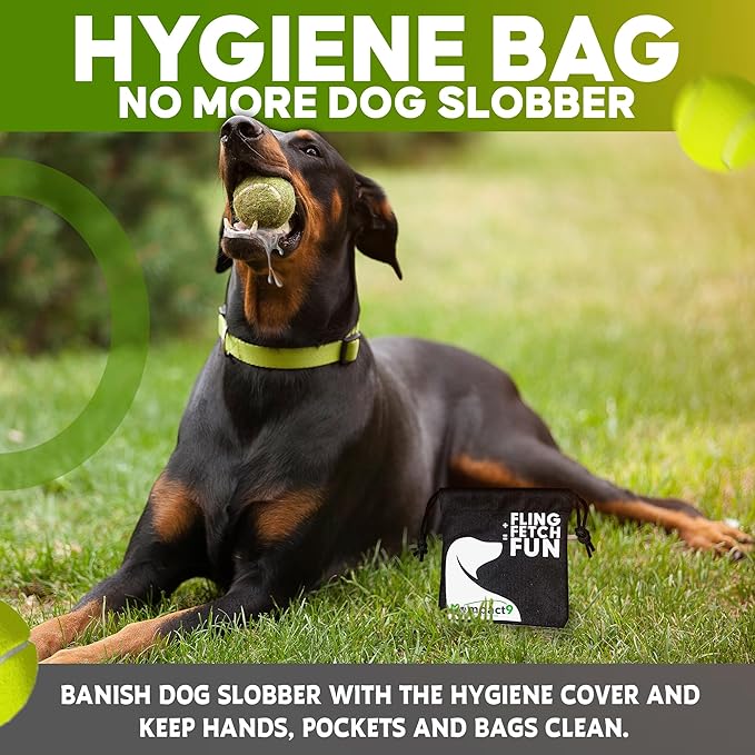 Kompact9 | Retractable Pocket-Sized Ball Launcher, Eco-Friendly & Portable Dog Fetch Toy, Made from Recycled Plastic, UK Designed, Fits Standard Tennis Balls Perfect Dog Exercise Equipment | Black