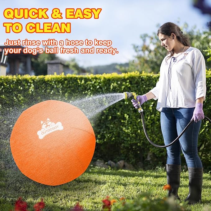 Herding Ball for Dogs 22 Inch - Dual-Layer Heavy Duty Herding Ball for Australian Shepherds, Border Collies & Cattle Dogs | Outdoor Herding Toy for Medium/Large Dogs-Backyard Training and Play-Orange