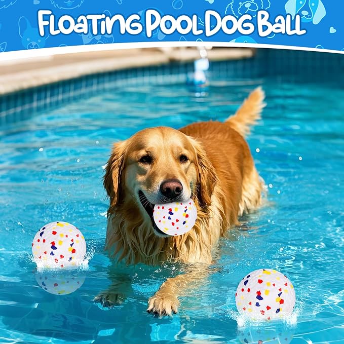 BABORUI Dog Balls, Durable Floating Dog Toy Balls for Aggressive Chewers, Indestructible Fetch Ball for Large Medium Small Dogs, Interactive Bouncy Tennis Ball for Water Play & Teeth Cleaning