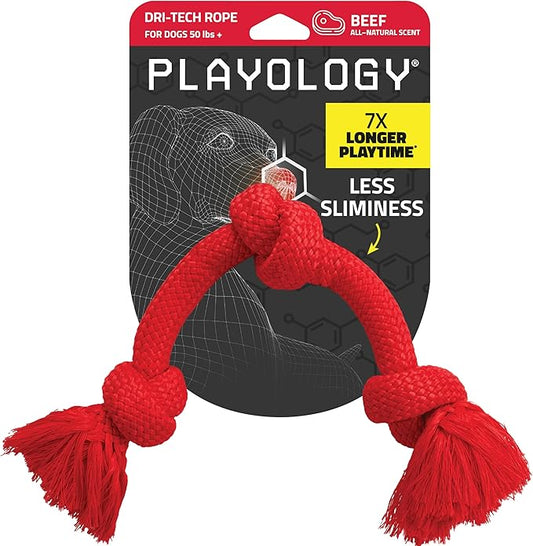 Playology Rope Toys for Dogs | Tug of War Dog Toy for Aggressive Chewers | Beef Scented Dog Toys | Jumbo Rope Toy for Interactive Play
