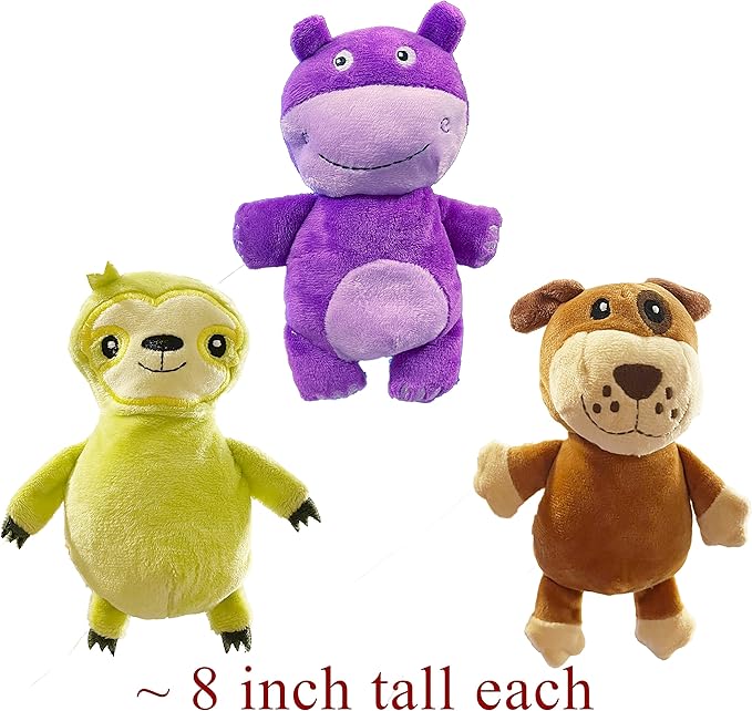 Jalousie Multipack Dog Squeaky Toys Strong Almost Indestructible, with Added Liner for Longer Play Dog Chew Toys (Medium Size - 6 Pack Assorted Animals)