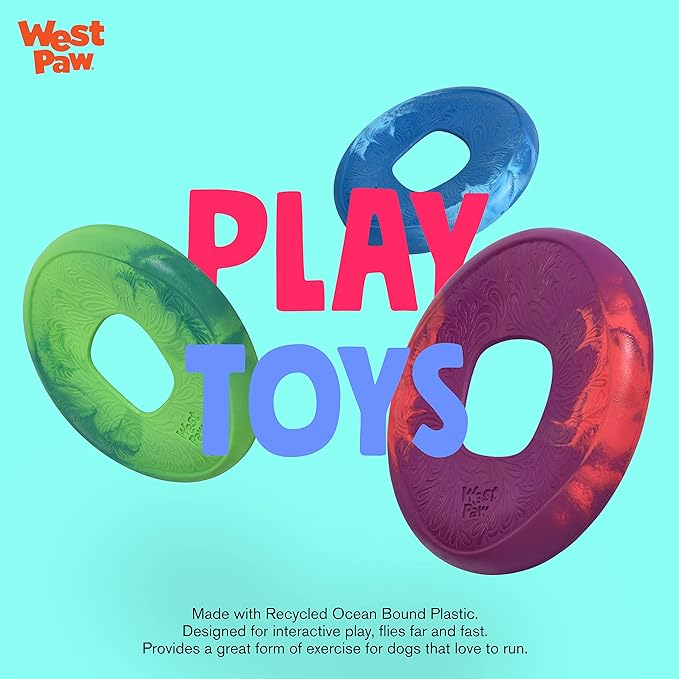 WEST PAW Seaflex Sailz Dog Toy Flying Disc – Machine Washable Dog Toys for Moderate Chewers – Eco-Friendly Zogoflex Toys for Dogs – Perfect for Gnawing, Fetch, Catch, Pet Training – Emerald