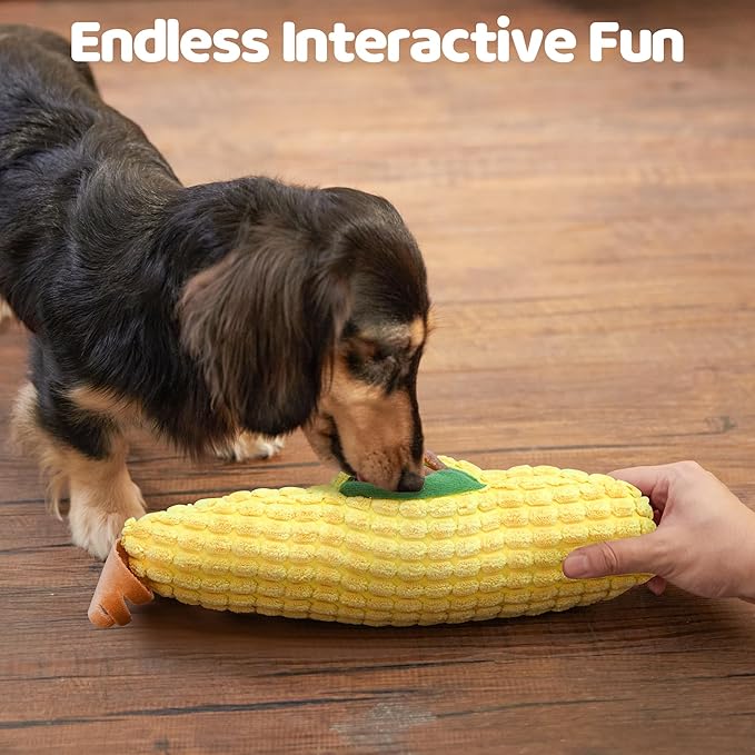 Dog Enrichment Toy, Squeaky and Crinkle Mental Stimulation Puzzle Toy, Machine Washable Treat Hiding Game for Anxiety Relief & Interactive Play