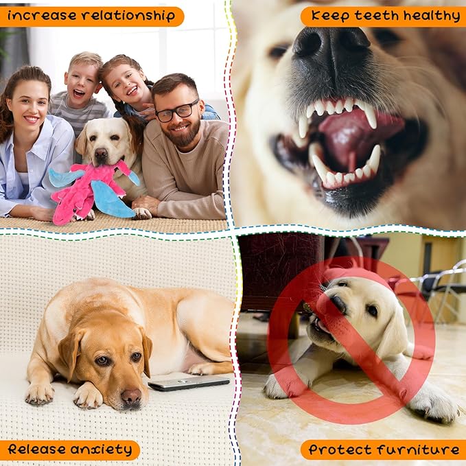 Sratte 10 Pcs Soft Dog Squeaky Toys No Stuffing Crinkle Dog Toy for Aggressive Chewers Durable Plush Teething Puppy Squeak Animals Chew for Small Medium Large Pets, 10 Styles(Assorted Style)