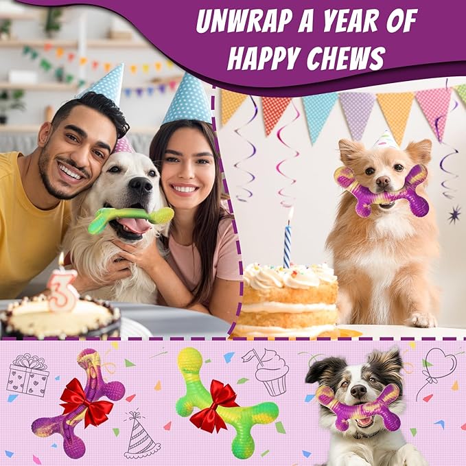 Dog Toys for Aggressive Chewers 2 Pack, Indestructible Dog Toys for Large Dogs, Tough Dogs Chew Toy to Keep Them Busy, Beef Flavored, Gifts for Large Medium Breed