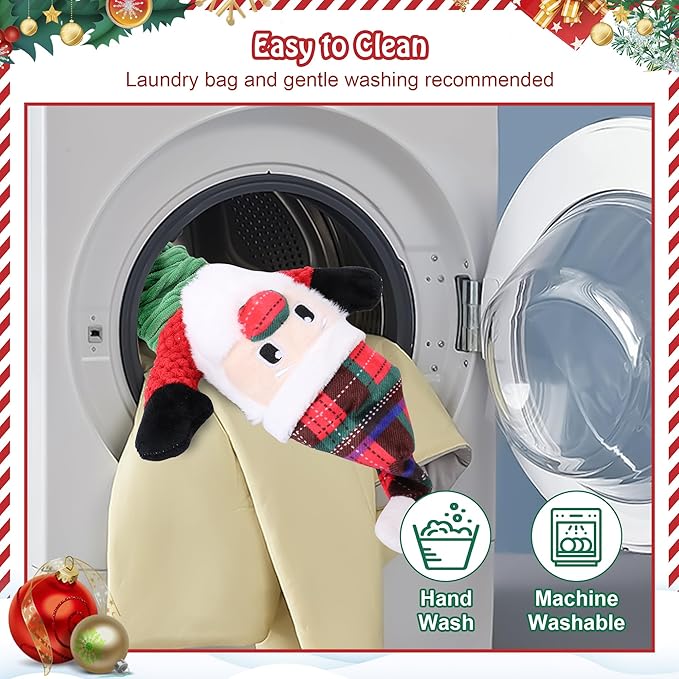 Dog Plush Squeak Toy, Durable, Christmas, Medium, Large, Small Dogs, Puppy Teething, Chewing, Playing