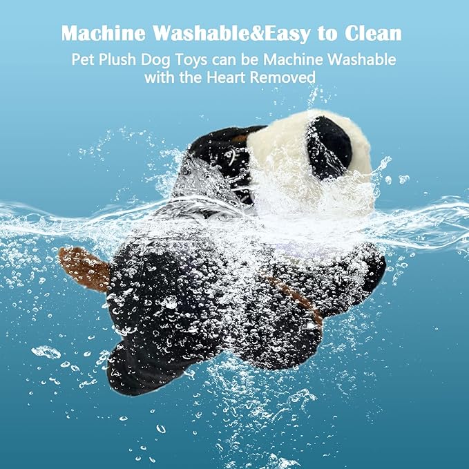 Heartbeat Puppy Toy, Puppy Sleep Aid Toy, Small Dog Training Toys for Separation Anxiety Relief, Pets Plush Toys for Dogs Cats (Black)