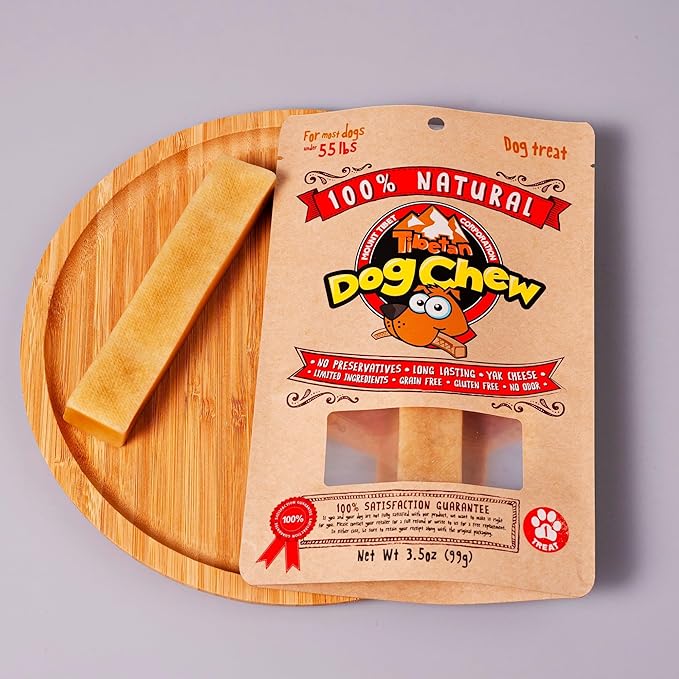 Tibetan Dog Chew Yak Cheese Sticks (1 Large Chew) - Natural, Handmade Large Dog Treats, Long-Lasting, Easy Digest, Ideal for Aggressive Chewers, Supports Oral Health, Grain and Gluten Free