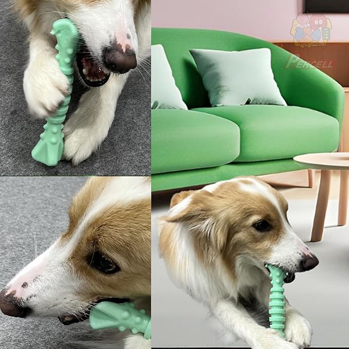 7-1/2" Dog Chew Toys - Thermoplastic Rubber Dog Chew Spiral Bone with Hami Melon Flavor, for Medium Large Dogs (Hami Melon)