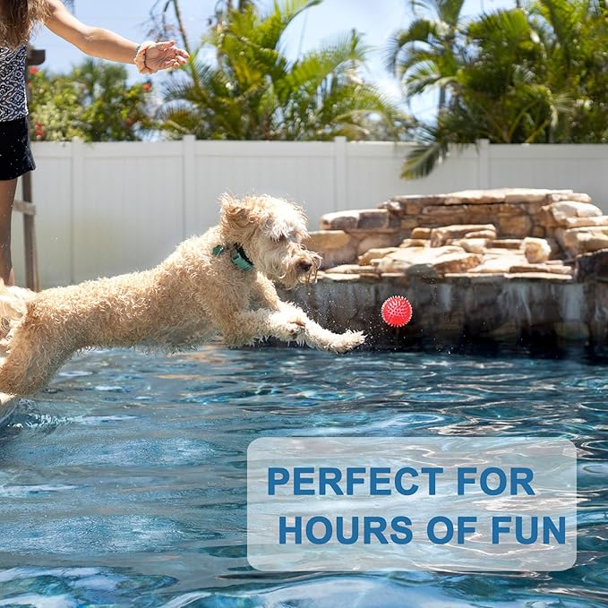 Beieverluck 12 Pack 2.5 Inch Squeaky Dog Toy Balls Spikey Dog Balls Large Dog Chew Toys for Medium Large and Small Dogs for Aggressive Chewers, 6 Colors