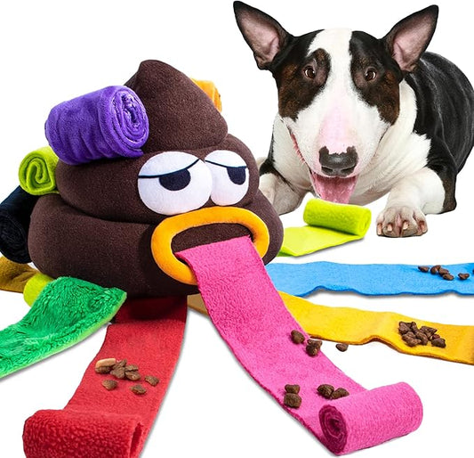 Upgrade Poop Interactive Snuffle Dog Toys Snuffle Ball for Dogs Small Medium Large Breed,Dog Puzzle Toys Slow Feeder Treat Ball for Boredom,Squeaky Pet Snuffle Mat Enrichment Toys