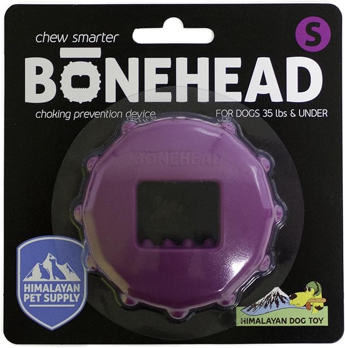 Himalayan Dog Chew Bonehead, Small Dog Chew Holder, Secures Yak Chews and Bully Sticks, Durable Nylon Dog Treat Holder, Safe Chew Toy for Puppies and Small Dogs, Safe Chewing Accessory, 1 Dog Toy