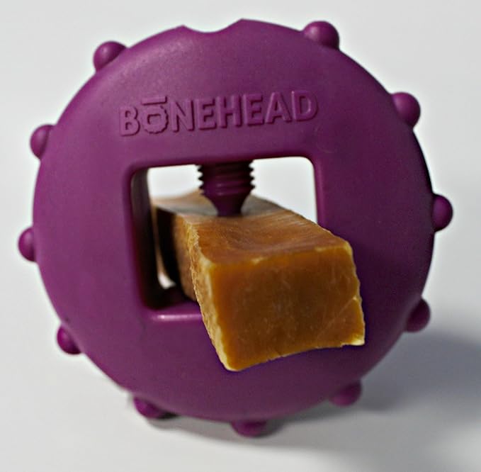 Himalayan Dog Chew Bonehead, Small Dog Chew Holder, Secures Yak Chews and Bully Sticks, Durable Nylon Dog Treat Holder, Safe Chew Toy for Puppies and Small Dogs, Safe Chewing Accessory, 1 Dog Toy