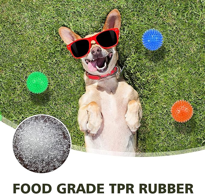 petizer 6 Pack 2.5” Squeaky Dog Toy Balls, Floating Dog Pool Balls, Spiky Dog Balls, Durable Interactive Fetch Toys for Puppy, Dog Chew Toys for Teething (2.5"", Small Dog), Set of 6